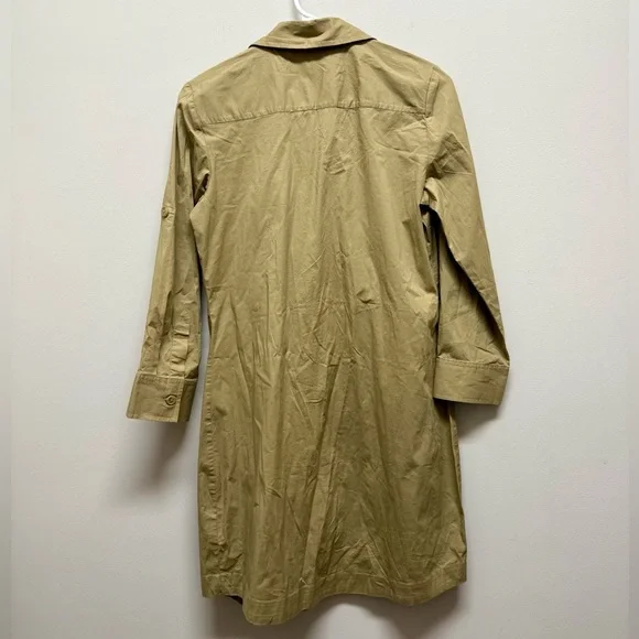 Tommy Hilfiger Tan Button Down Shirt Dress Long Sleeve Utility PS NWT - Picture 8 of 8